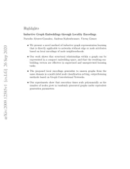 Inductive Graph Embeddings through Locality Encodings