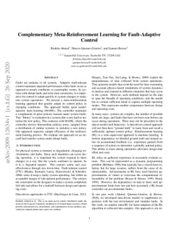 Complementary Meta-Reinforcement Learning for Fault-Adaptive Control