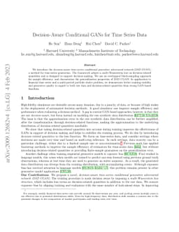 Decision-Aware Conditional GANs for Time Series Data
