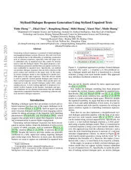 Stylized Dialogue Response Generation Using Stylized Unpaired Texts