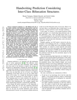 Handwriting Prediction Considering Inter-Class Bifurcation Structures