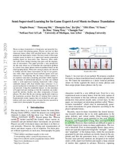 Semi-Supervised Learning for In-Game Expert-Level Music-to-Dance
  Translation