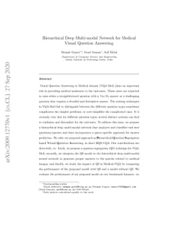 Hierarchical Deep Multi-modal Network for Medical Visual Question
  Answering