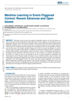 Machine Learning in Event-Triggered Control: Recent Advances and Open
  Issues