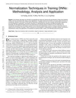 Normalization Techniques in Training DNNs: Methodology, Analysis and
  Application