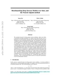 Benchmarking deep inverse models over time, and the neural-adjoint
  method