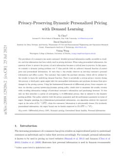 Privacy-Preserving Dynamic Personalized Pricing with Demand Learning