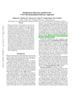 Simultaneous Relevance and Diversity: A New Recommendation Inference
  Approach