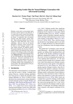 Mitigating Gender Bias for Neural Dialogue Generation with Adversarial
  Learning