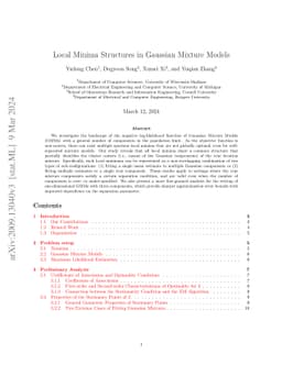 Local Minima Structures in Gaussian Mixture Models