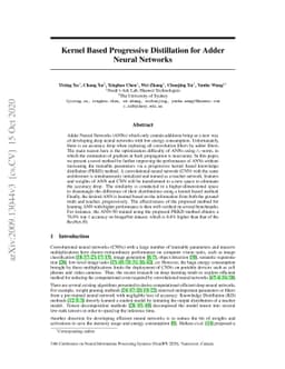 Kernel Based Progressive Distillation for Adder Neural Networks