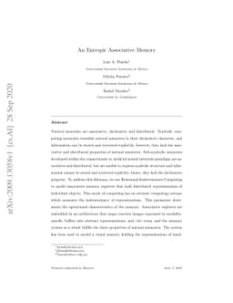 An Entropic Associative Memory