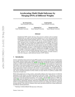 Accelerating Multi-Model Inference by Merging DNNs of Different Weights