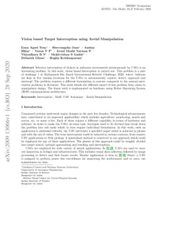 Vision based Target Interception using Aerial Manipulation