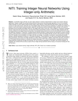 NITI: Training Integer Neural Networks Using Integer-only Arithmetic