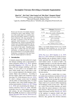 Incomplete Utterance Rewriting as Semantic Segmentation