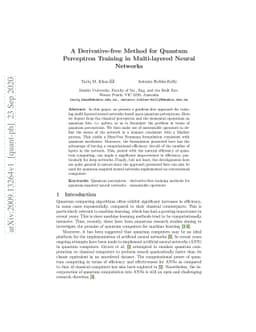 A Derivative-free Method for Quantum Perceptron Training in
  Multi-layered Neural Networks