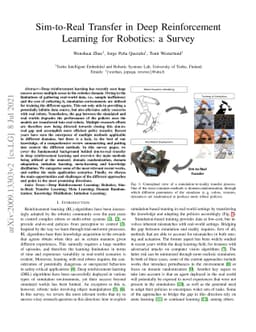 Sim-to-Real Transfer in Deep Reinforcement Learning for Robotics: a
  Survey
