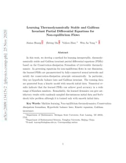 Learning Thermodynamically Stable and Galilean Invariant Partial
  Differential Equations for Non-equilibrium Flows
