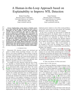 A Human-in-the-Loop Approach based on Explainability to Improve NTL
  Detection