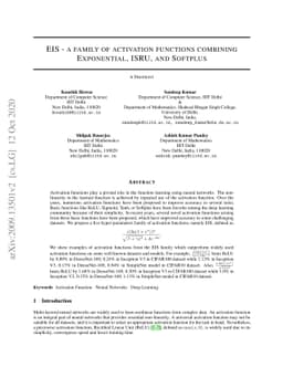 EIS -- a family of activation functions combining Exponential, ISRU, and
  Softplus