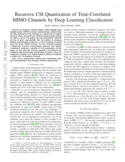 Recursive CSI Quantization of Time-Correlated MIMO Channels by Deep
  Learning Classification