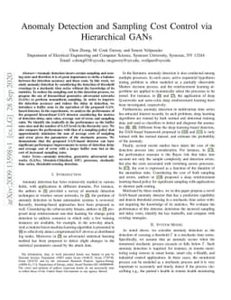 Anomaly Detection and Sampling Cost Control via Hierarchical GANs