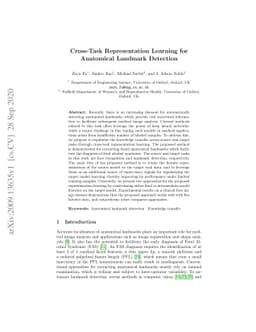 Cross-Task Representation Learning for Anatomical Landmark Detection
