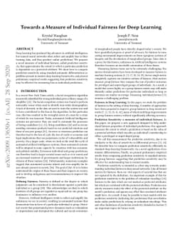 Towards a Measure of Individual Fairness for Deep Learning