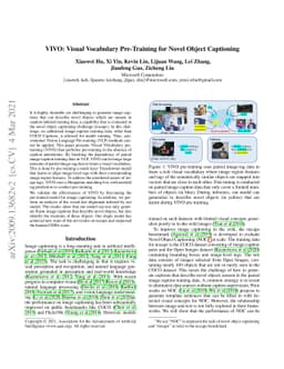VIVO: Visual Vocabulary Pre-Training for Novel Object Captioning