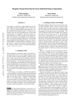 Bespoke Neural Networks for Score-Informed Source Separation