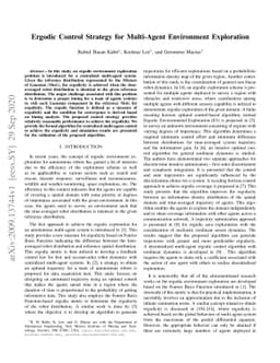 Ergodic Control Strategy for Multi-Agent Environment Exploration