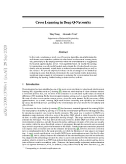 Cross Learning in Deep Q-Networks