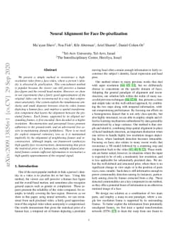 Neural Alignment for Face De-pixelization
