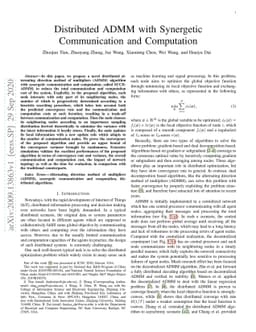 Distributed ADMM with Synergetic Communication and Computation