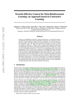 Towards Effective Context for Meta-Reinforcement Learning: an Approach
  based on Contrastive Learning