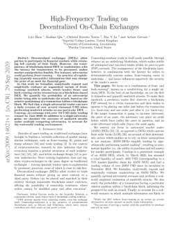 High-Frequency Trading on Decentralized On-Chain Exchanges