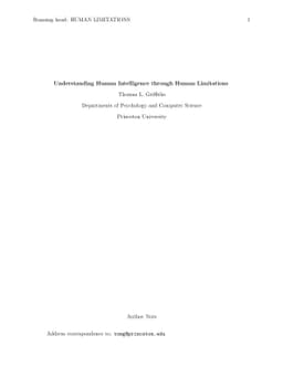 Understanding Human Intelligence through Human Limitations