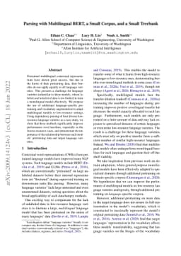 Parsing with Multilingual BERT, a Small Corpus, and a Small Treebank