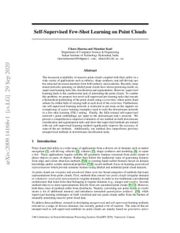 Self-Supervised Few-Shot Learning on Point Clouds