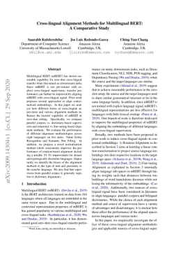 Cross-lingual Alignment Methods for Multilingual BERT: A Comparative
  Study