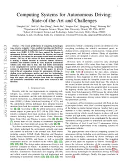 Computing Systems for Autonomous Driving: State-of-the-Art and
  Challenges