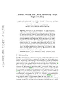 Toward Privacy and Utility Preserving Image Representation