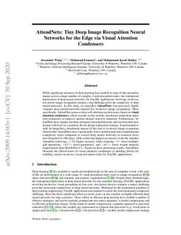 AttendNets: Tiny Deep Image Recognition Neural Networks for the Edge via
  Visual Attention Condensers