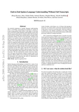 End-to-End Spoken Language Understanding Without Full Transcripts