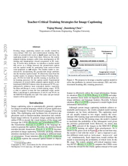 Teacher-Critical Training Strategies for Image Captioning