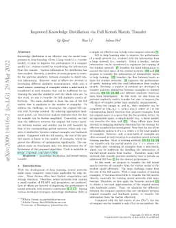 Improved Knowledge Distillation via Full Kernel Matrix Transfer
