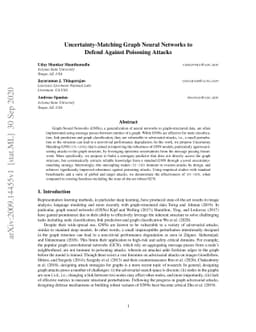Uncertainty-Matching Graph Neural Networks to Defend Against Poisoning
  Attacks
