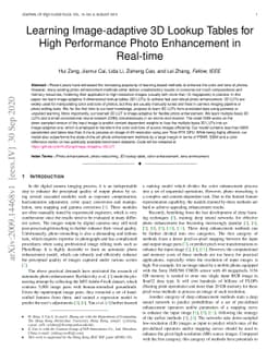 Learning Image-adaptive 3D Lookup Tables for High Performance Photo
  Enhancement in Real-time