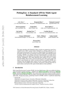 PettingZoo: Gym for Multi-Agent Reinforcement Learning